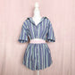 Upcycled Tommy Hilfiger Two Piece Stripe Skirt Set, Size Small