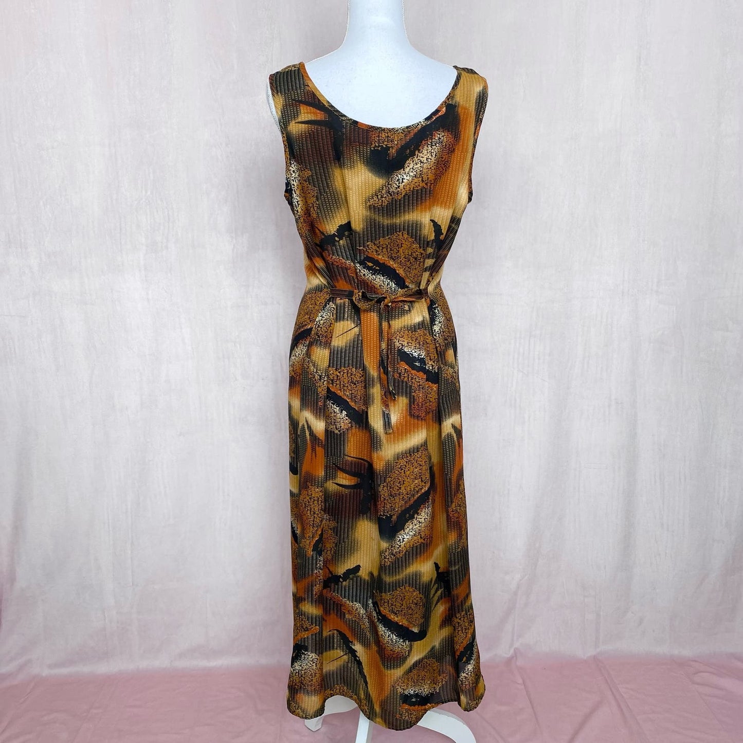 Vintage Dress-U-II by Sharon Abstract Print Midi Dress, Size 14