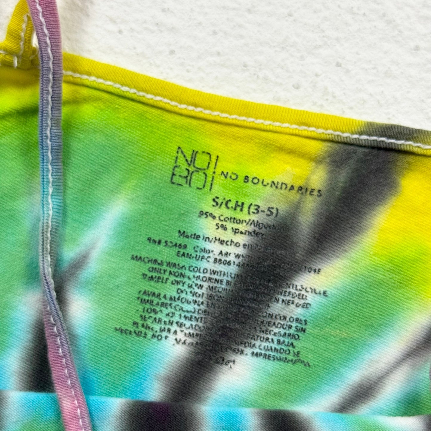 Secondhand No Boundaries Rainbow Tie-Dye Crop Tank Top, Size Small