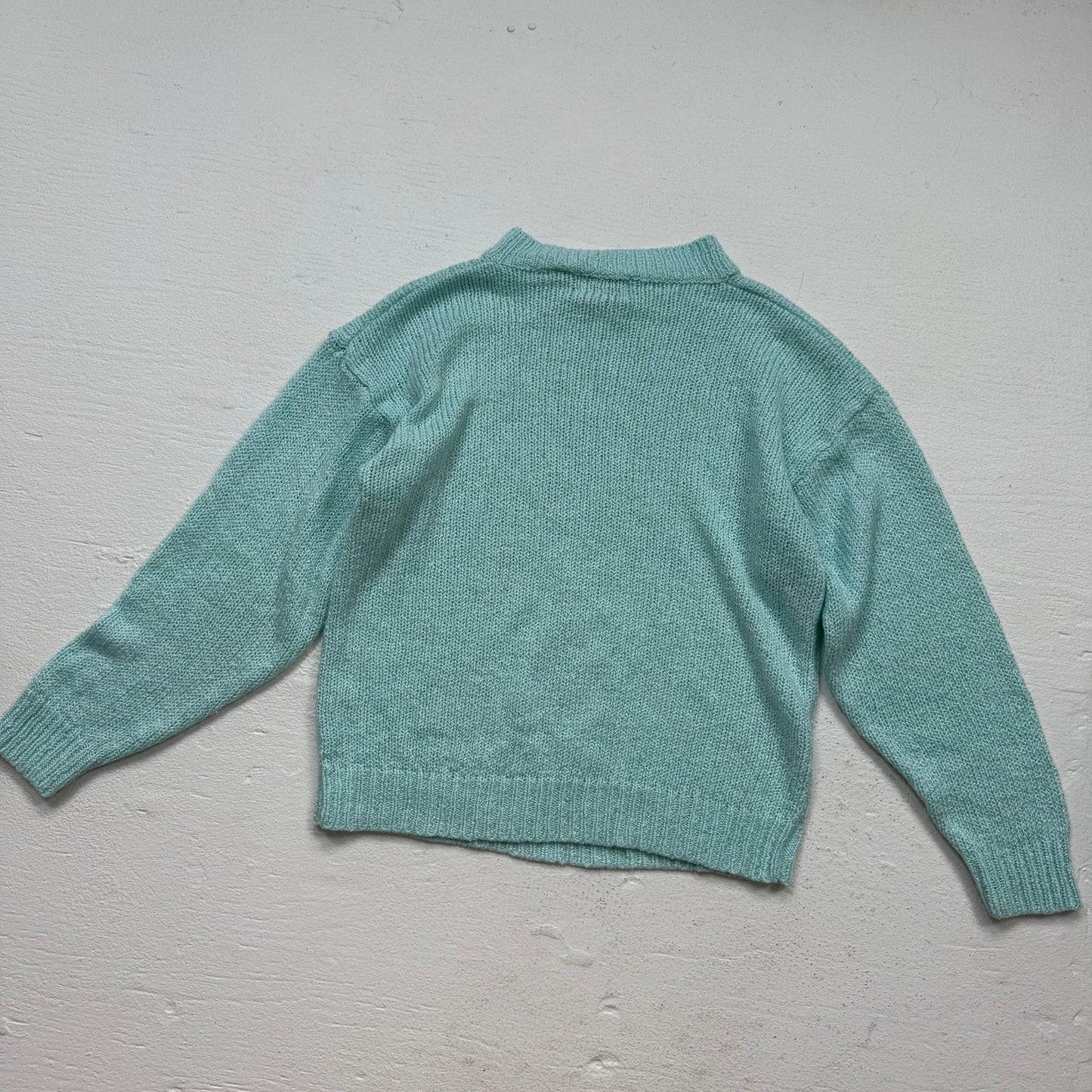Vintage 80s Sterling Harris Pearl Neck Sweater, Size Medium