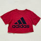 Secondhand Adidas Logo Graphic Red Crop Tee, Size Small