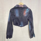 Secondhand AngFu Embellished Crop Jean Jacket, Size Small