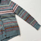 Vintage L.L.Bean Teal Fair Isle Wool Cardigan Sweater, Size Medium