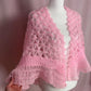 Vintage Bella Handmade Crochet Pink Shawl