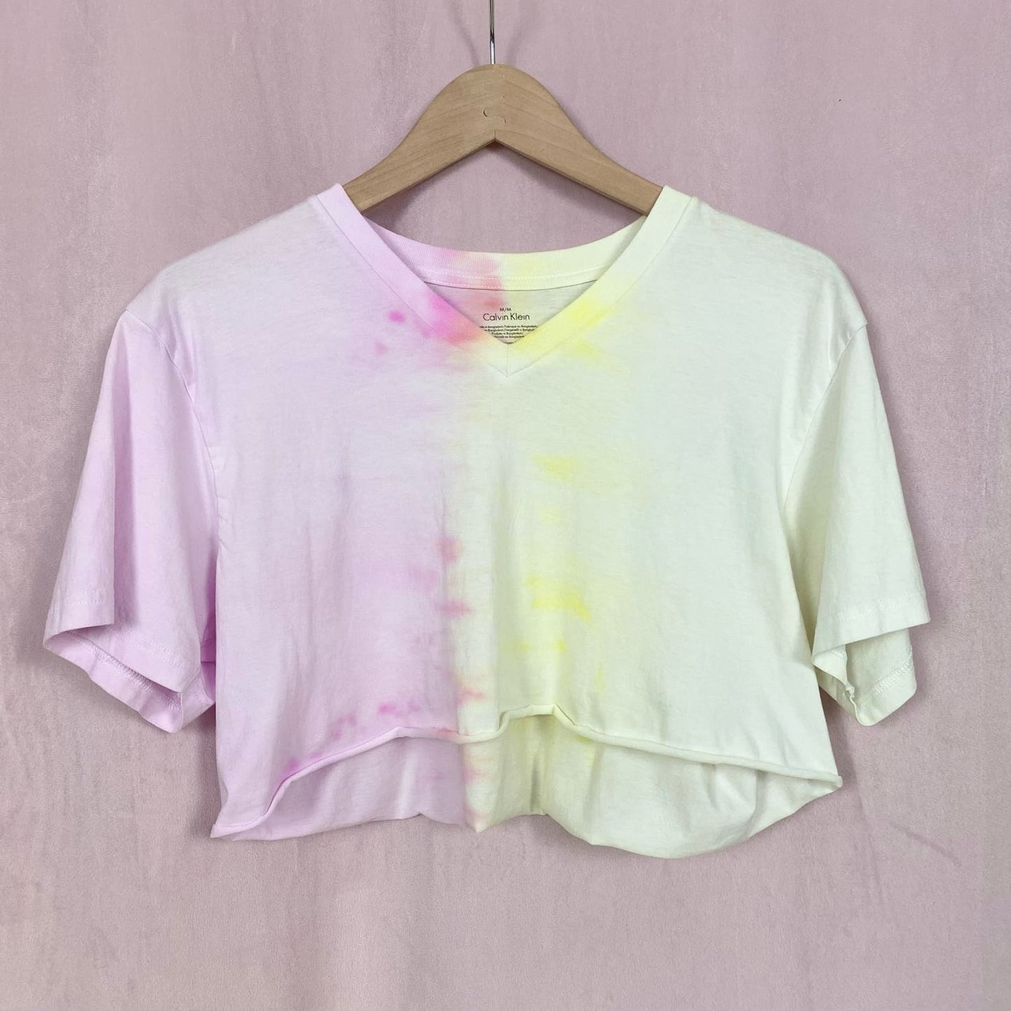 Upcycled Calvin Klein Strawbana Tie Dye Crop Tee