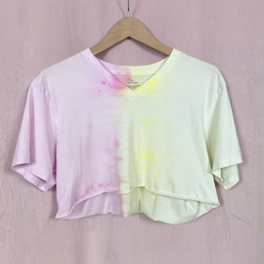 Upcycled Calvin Klein Strawbana Tie Dye Crop Tee