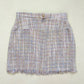 Vintage ABS Tweed Fringe Hem Mini Skirt, Size Small
