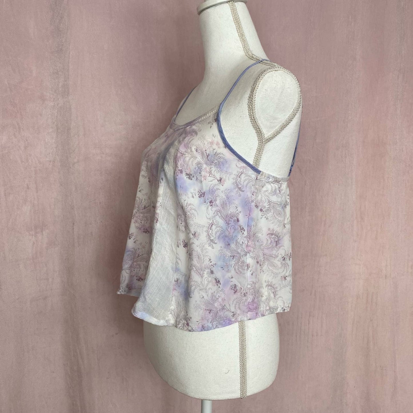 Reworked Flying Tomato Tie Dye Paisley Flowy Crop Tank, Size Small