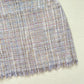 Vintage ABS Tweed Fringe Hem Mini Skirt, Size Small