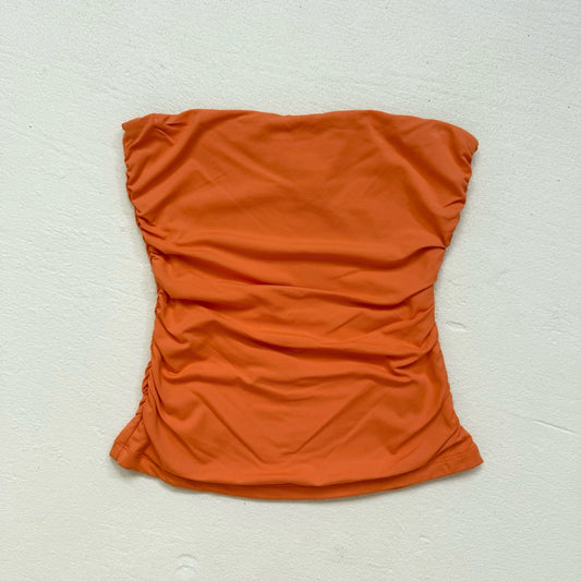 Secondhand House of Harlow 1960 Orange Ruched Tube Top, Size Small