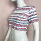 Upcycled Karen Scott Berry Print Crop Tee, Size S/M