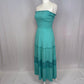 Secondhand Zesica Turquoise Strapless Smocked Boho Maxi Dress, Size Small
