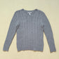 Secondhand Amazon Essentials Gray Cable Knit Sweater, Size Small