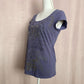 Y2K RXB Rhinestone Fleur De Lis Short Sleeve Top, Size Medium