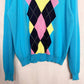 Secondhand Jed Argyle Pullover V-Neck Sweater, Size XL