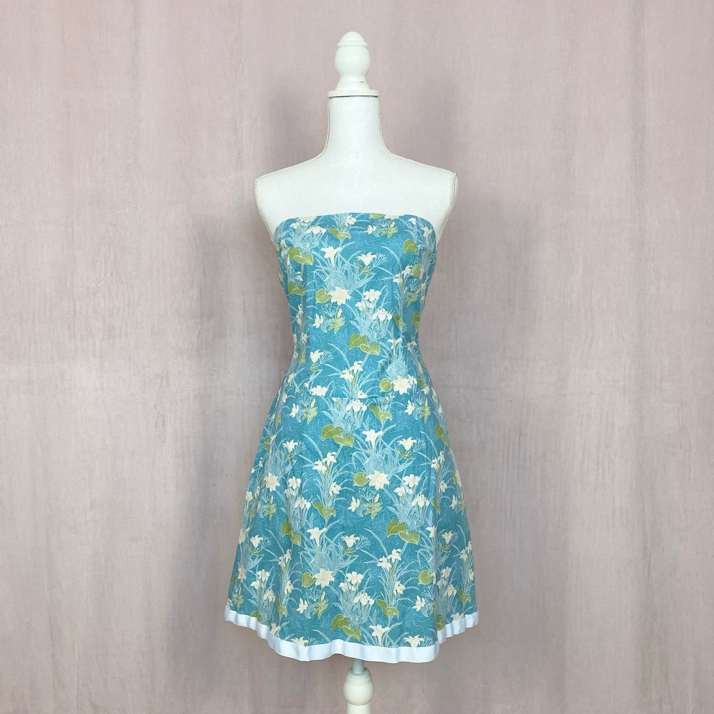 Y2K Charlotte Russe Strapless Floral Mini Dress, Size Large