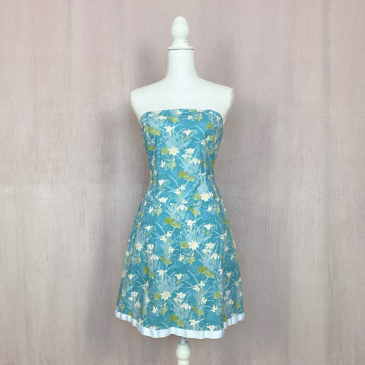 Y2K Charlotte Russe Strapless Floral Mini Dress, Size Large