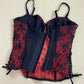 Vintage Red & Black Mesh Lace Corset Top