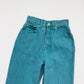 Vintage 90s Stefano Teal High-Rise Tapered Jeans, Size 23"