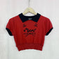 Reworked Meow Cat Short Sleeve Crop Sweater, Size Medium