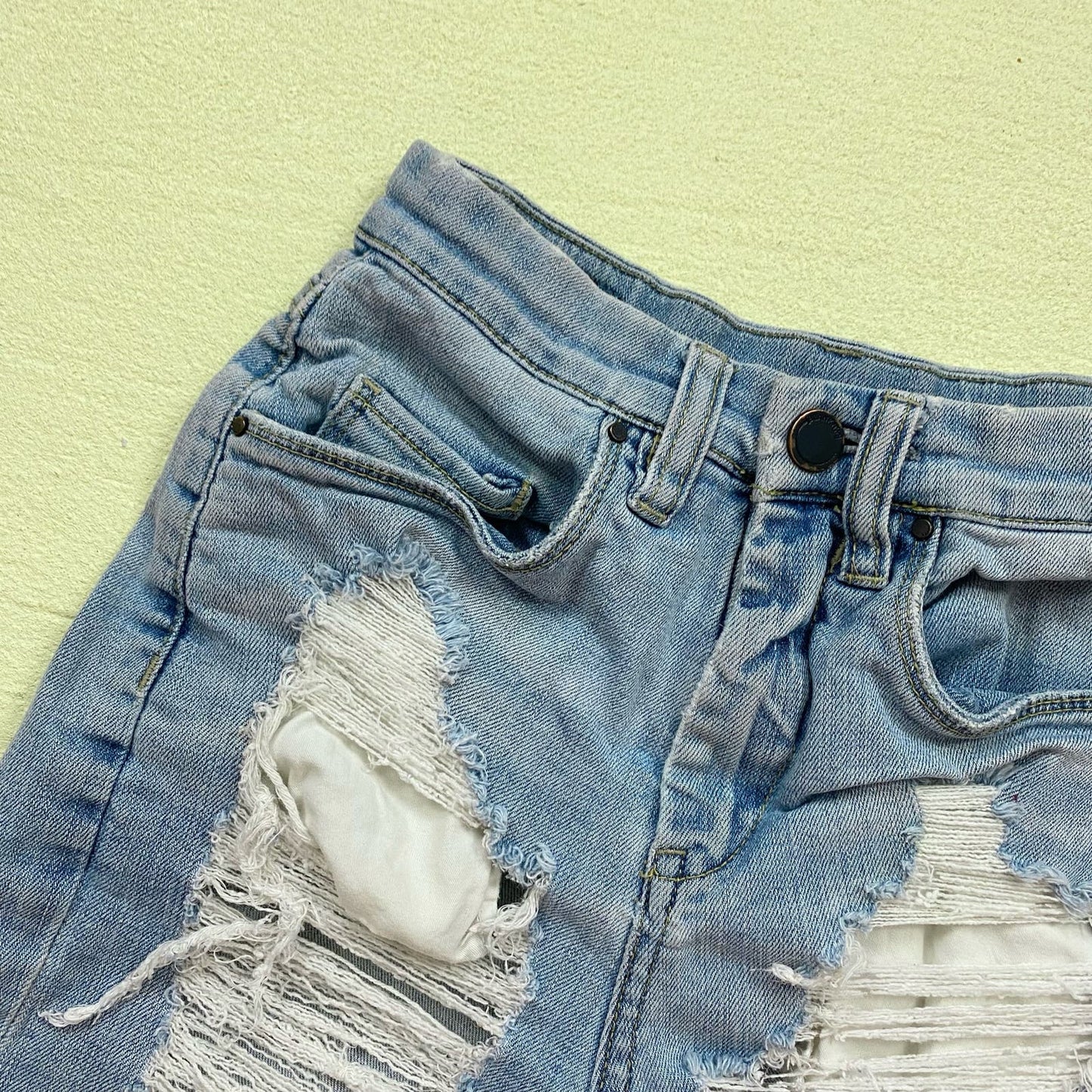 Secondhand Blank NYC Distressed Denim Bermuda Shorts, Size 24