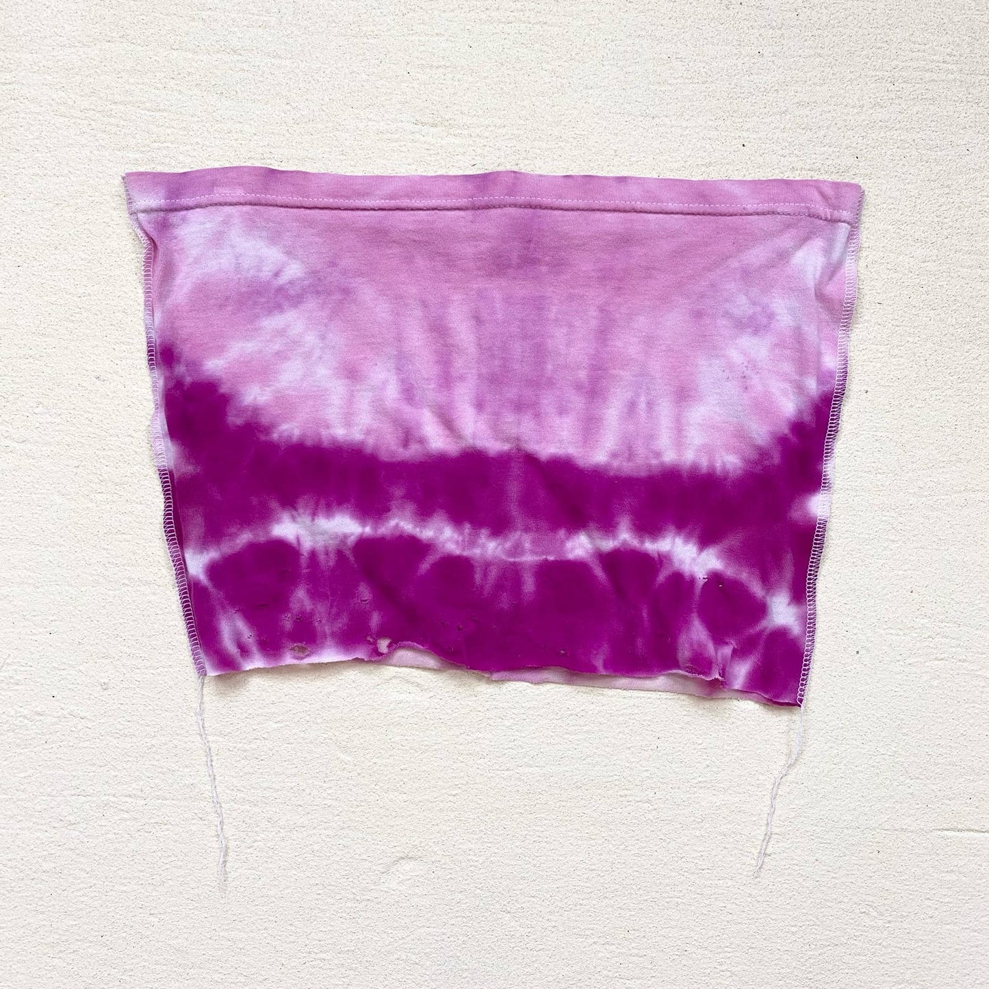 Scrap Fabric Distressed Pink Tie Dye Crop Tube Top, Size Large