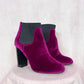 Secondhand Call It Spring Purple Velvet Heel Booties, Size 8.5