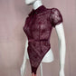 Secondhand Victoria's Secret Floral Mesh Lace Bodysuit, Size XS