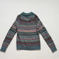Vintage L.L.Bean Teal Fair Isle Wool Cardigan Sweater, Size Medium