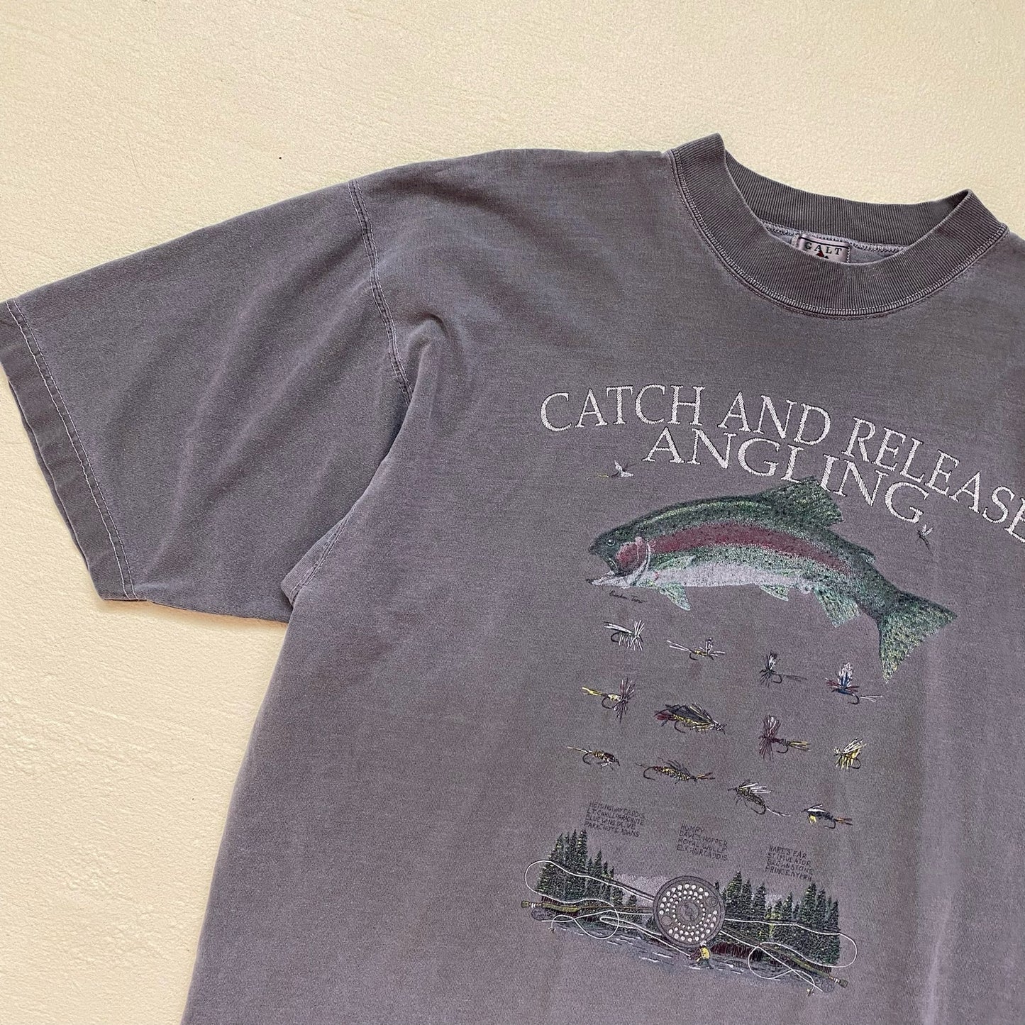Vintage Galt Sand Catch & Release Fishing Tee, Size XL