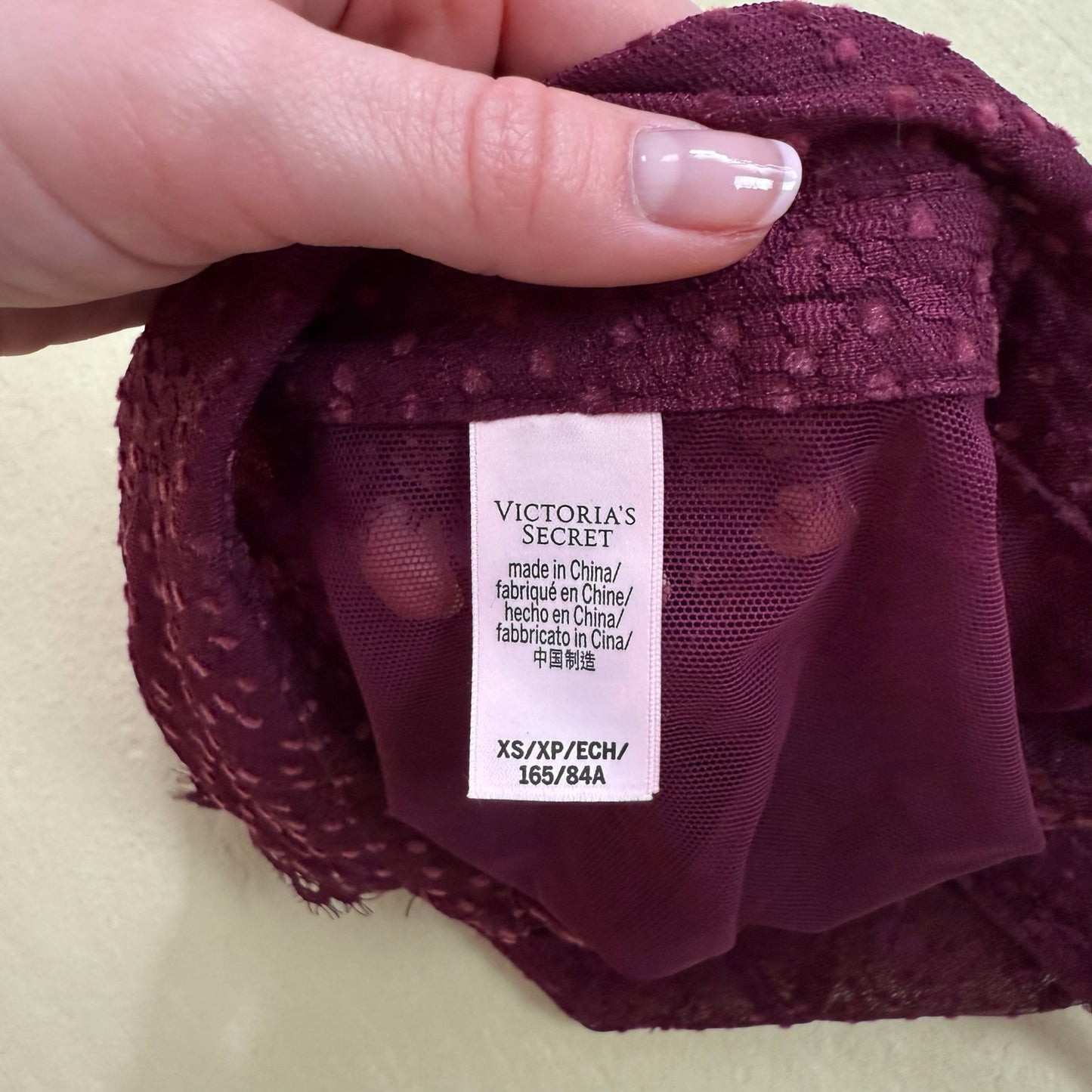 Secondhand Victoria's Secret Floral Mesh Lace Bodysuit, Size XS