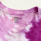 Upcycled Distressed Pink Purple Tie Dye Crop Tee, Size Small