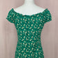 Secondhand Lily Bleu Green Ditsy Floral Tie Front Mini Dress, Size Medium
