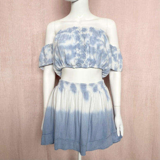 Reworked Ocean Drive Tie Dye Boho Skirt Set, Size S/M