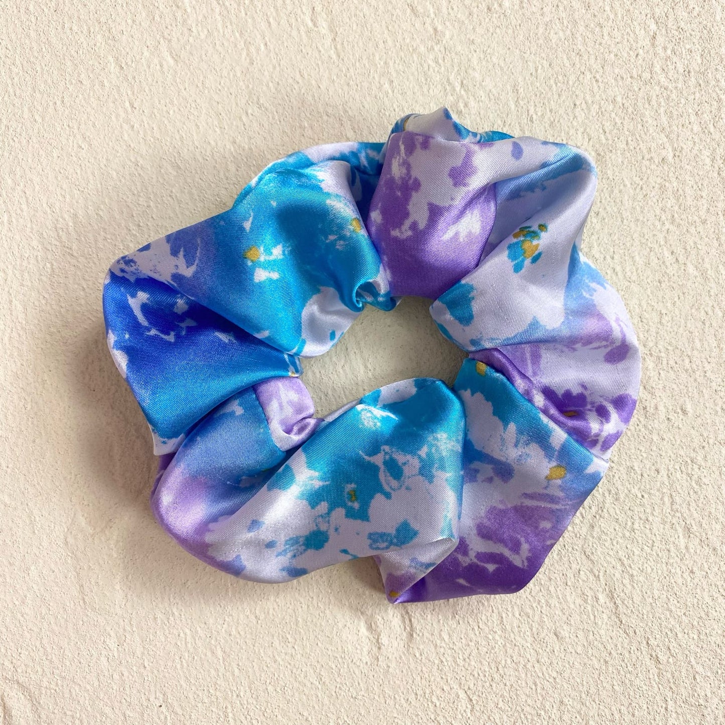 Scrap Fabric Floral Satin Jumbo Scrunchie