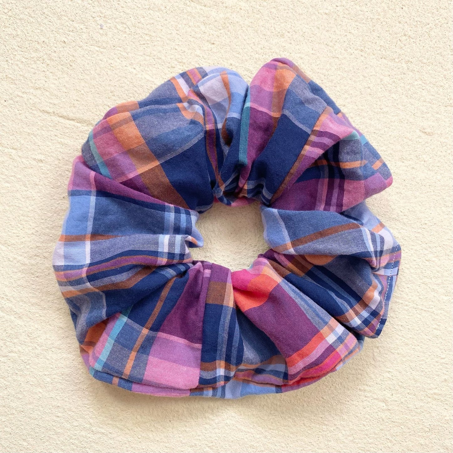 Scrap Fabric Plaid Jumbo Scrunchie