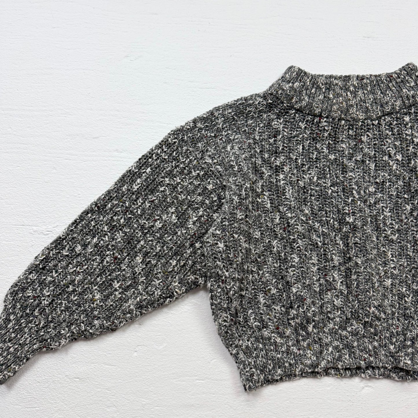 Vintage 90s GAP Chunky Knit Cropped Sweater Gray, Size Small