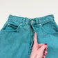 Vintage 90s Stefano Teal High-Rise Tapered Jeans, Size 23"