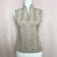 Vintage Plisse Crinkle Tank Top Sleeveless Blouse, Size Large
