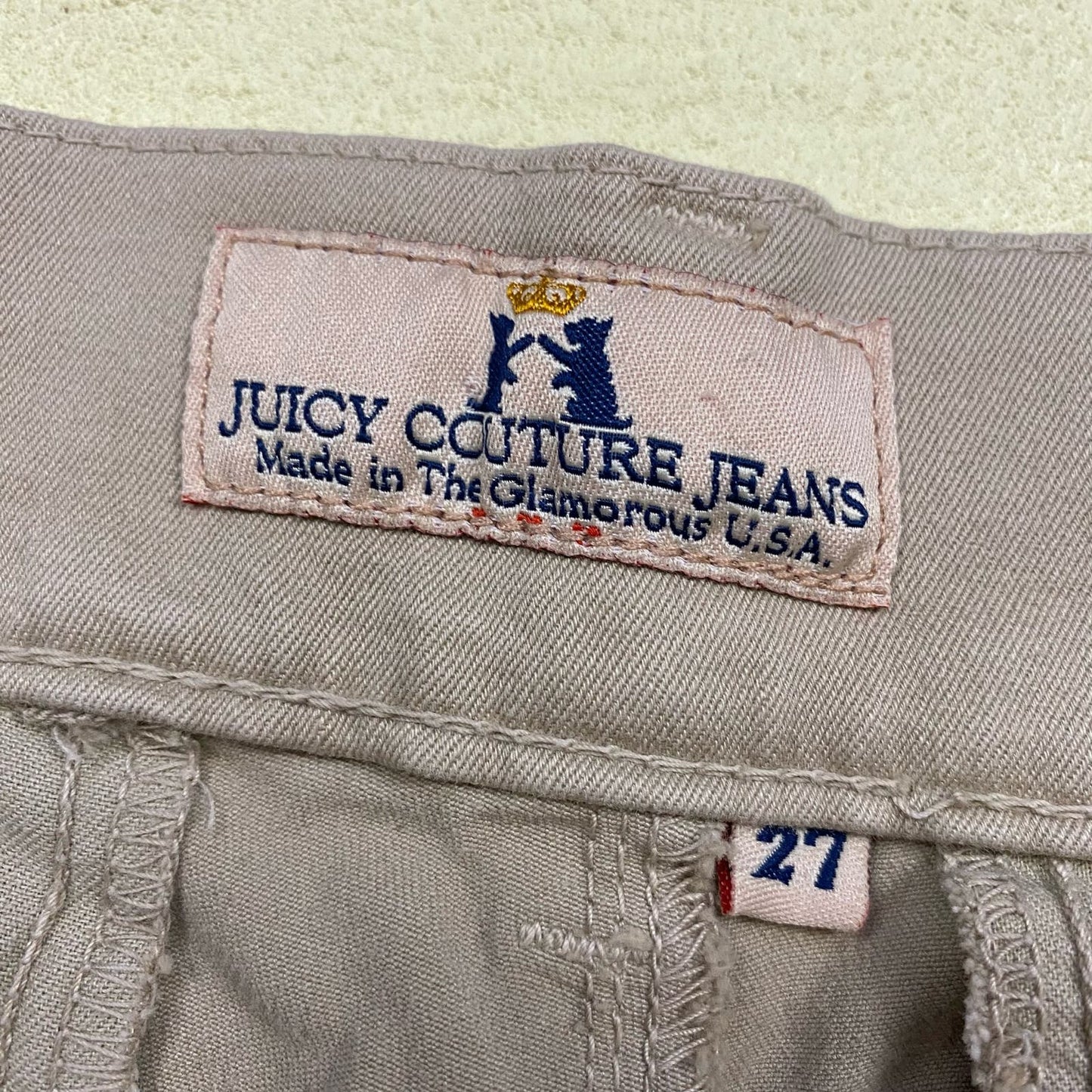 Vintage Juicy Couture Tan Flare Low Rise Stretch Denim Jeans, Size 27
