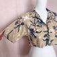 Upcycled Crop Hawaiian Shirt Button Up, Size S/M