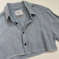 Upcycled Goodfellow & Co Cropped Linen Cotton Button Up Shirt, Size Small