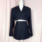 Upcycled Vintage Blazer Set in Navy Blue, Size Small