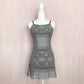 Vintage Hourglass Crochet Fit & Flare Mini Dress, Size Medium