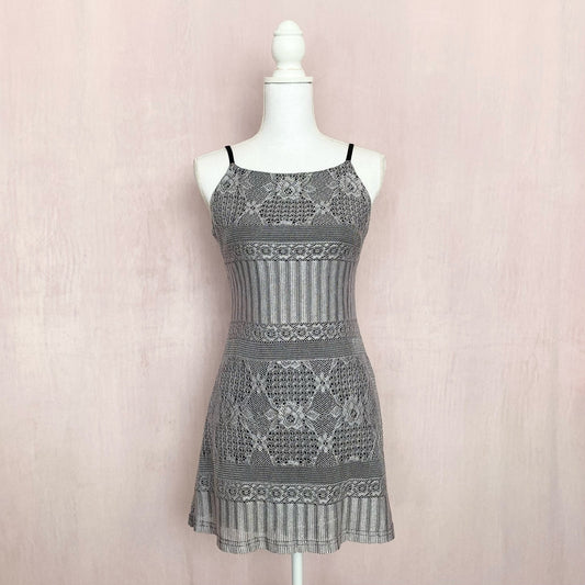 Vintage Hourglass Crochet Fit & Flare Mini Dress, Size Medium