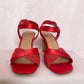 Secondhand Anthropologie Farylrobin Red Cork Sandal Heels, Size 7