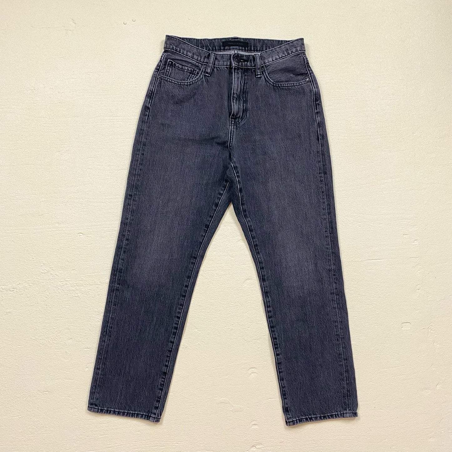 Secondhand UNIQLO High Waisted Straight Leg Gray Denim Jeans, Size 25"