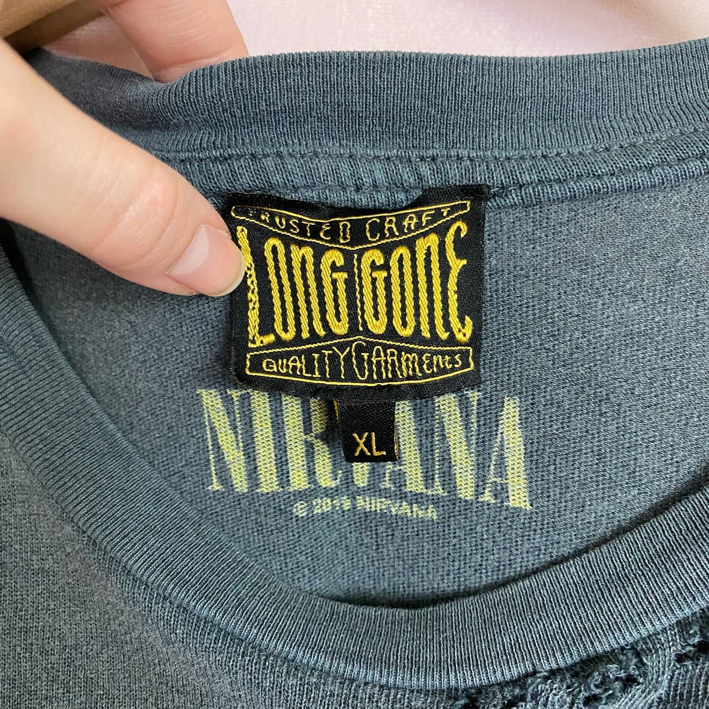 Reworked Nirvana Distressed Band Tee, Size XL