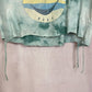 Upcycled Roxy Distressed Tie Dye Crop Smiley Tee, Size Medium