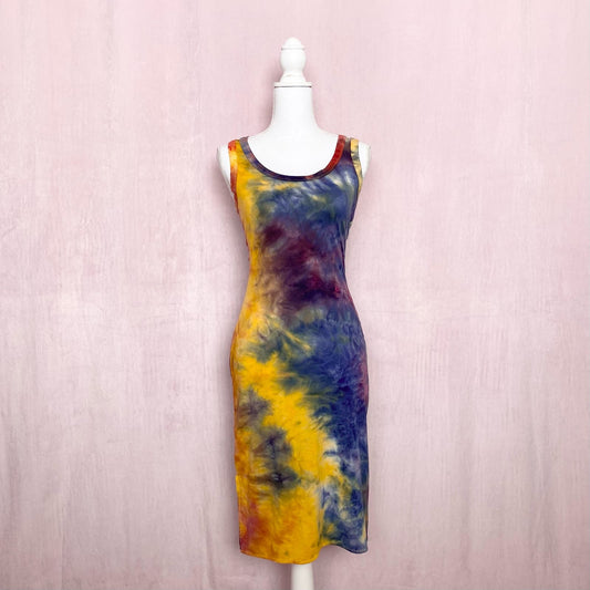 Upcycled Absolutely Love It Tie Dye Midi Dress, Size Medium